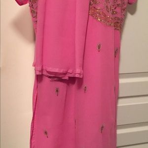 Indian embroidered suite with pant and scarf